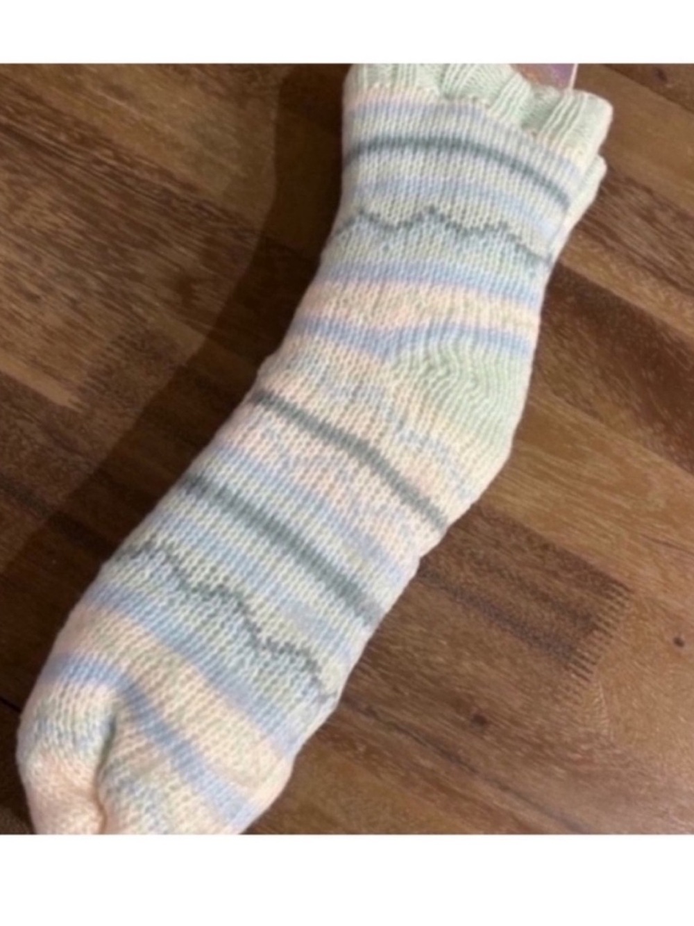la Vie en Rose Striped Knit and Sherpa Socks - Picture 3 of 4